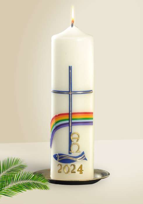 Osterkerze Von Fl Gel Kreuz Sonne Taube Fl Gel Design Und