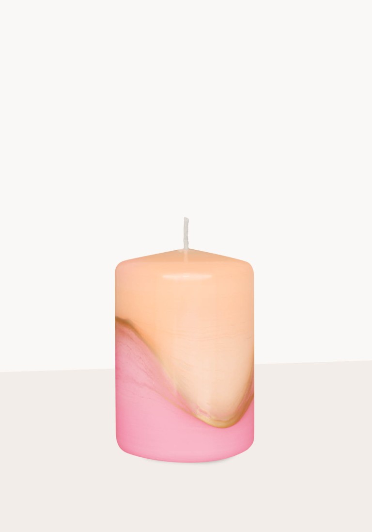 Designkerze "Lotus" Stumpenkerzen pink
