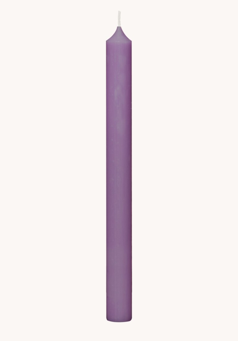 Designkerze "Rustic" lila - Stabkerze