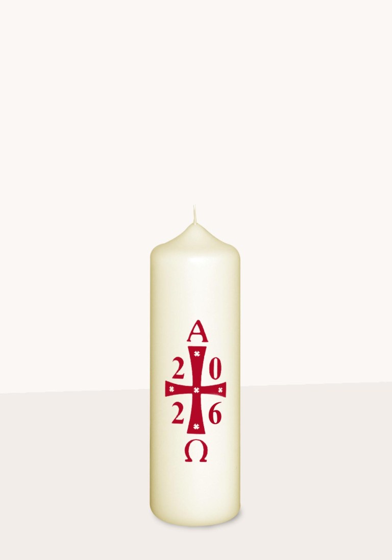 Ostertischkerze "Ostersymbol, Jahreszahl groß" 378