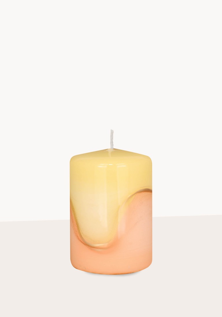 Designkerze "Lotus" Stumpenkerzen apricot