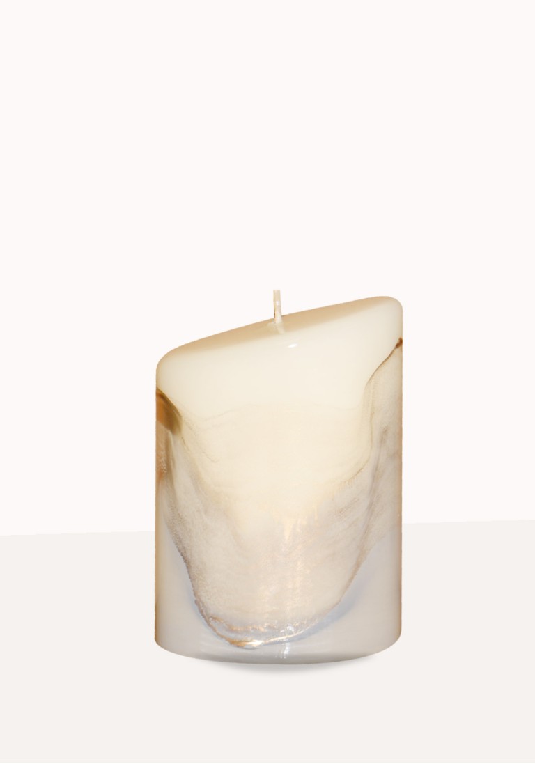 Designkerze "Lotus" Ovalkerzen elfenbein