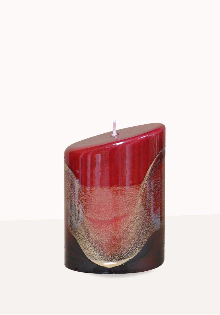 Designkerze "Lotus" Ovalkerzen dunkelrot