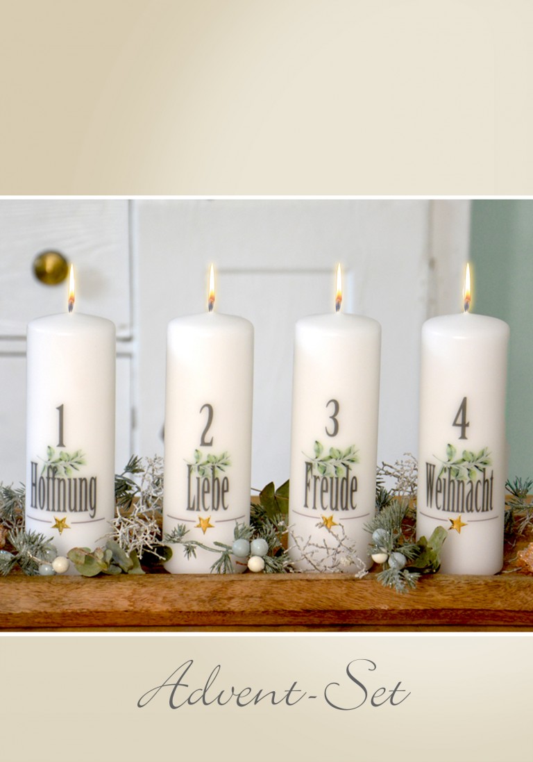 Advent-Set "Hoffnung-Liebe-Freude-Weihnacht"