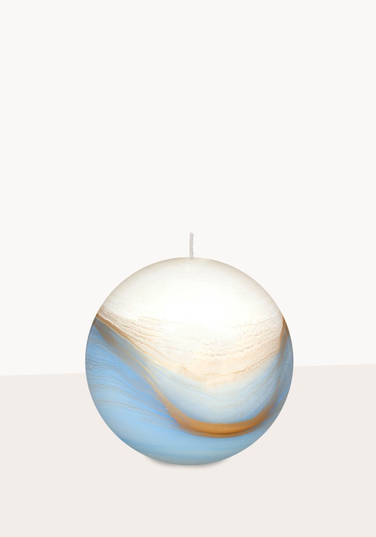 Designkerze "Lotus" Kugelkerzen hellblau
