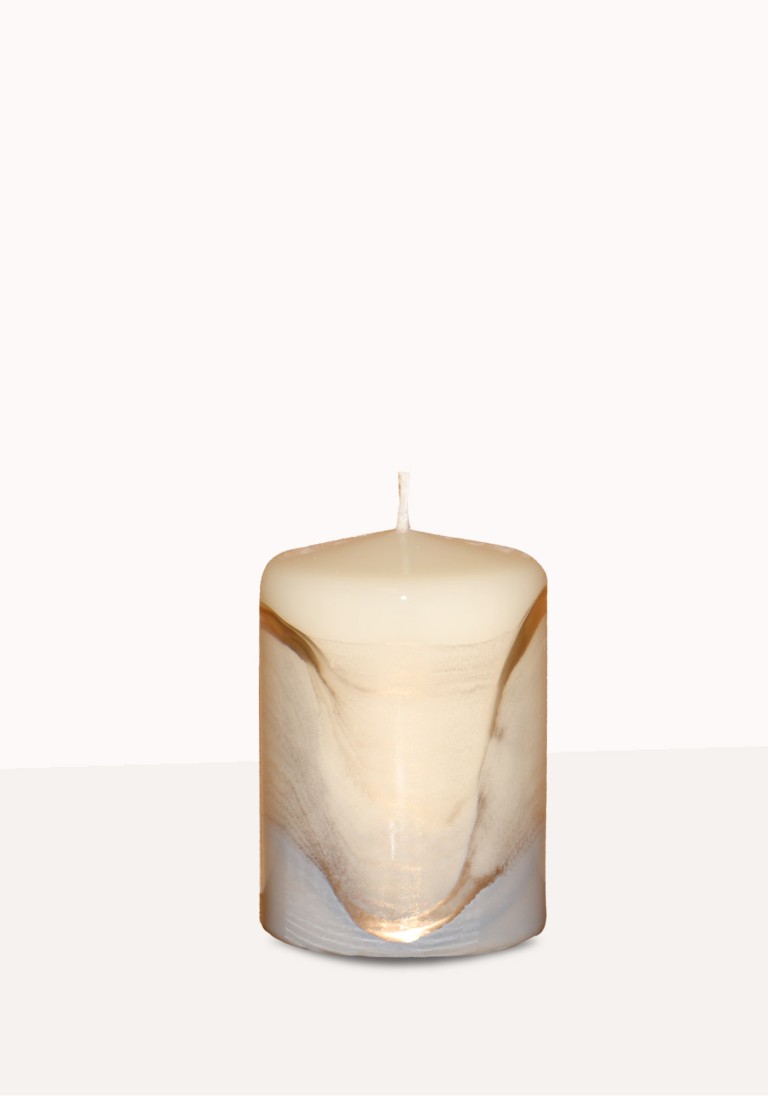 Designkerze "Lotus" Stumpenkerzen elfenbein