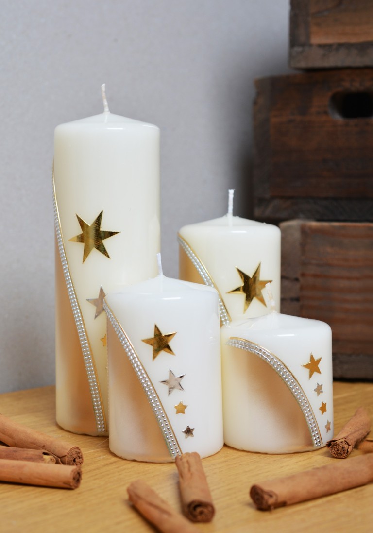 Advent-Set "Sterne" elfenbein