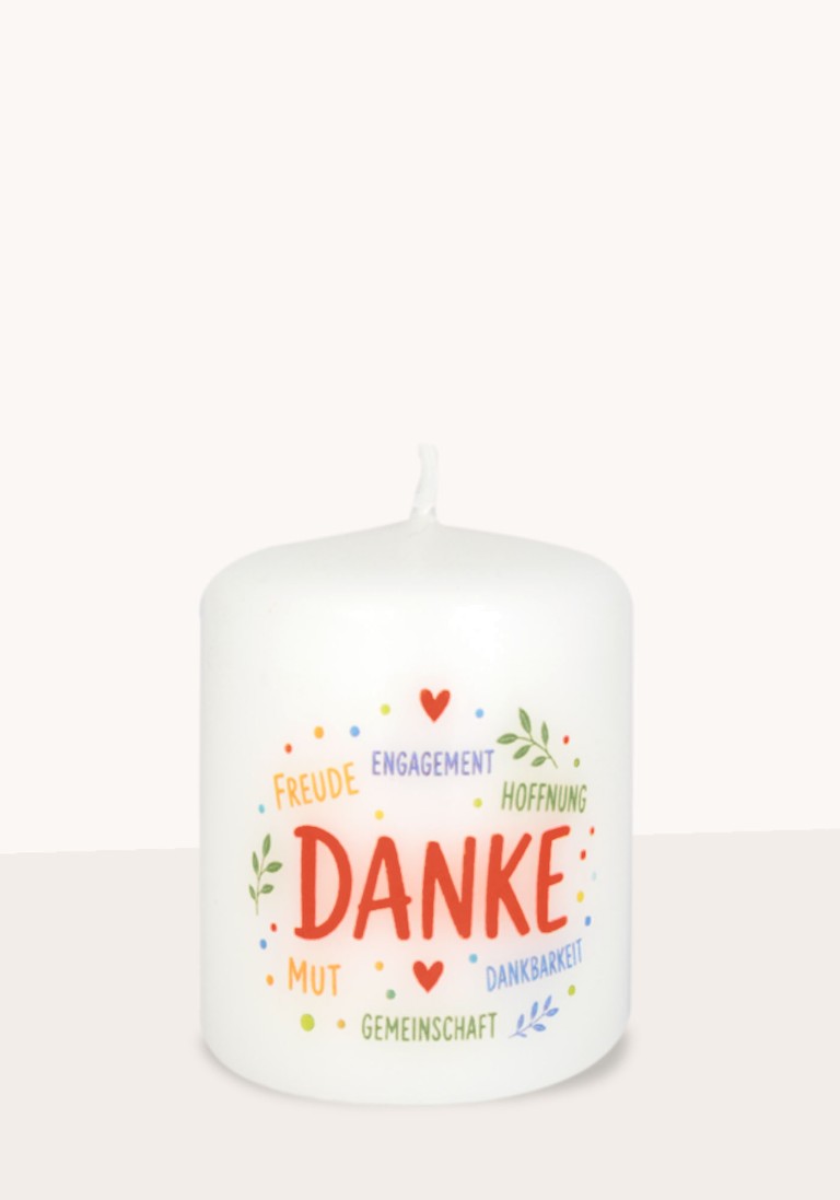Geschenkkerze "Danke" 4er-Set im Sichtkarton