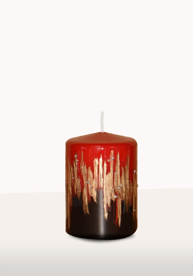 Designkerze "Skyline" Stumpenkerzen dunkelrot