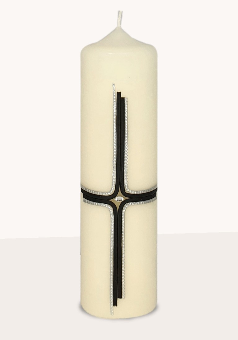 Trauerkerze "schwarzes Wachskreuz" 2050